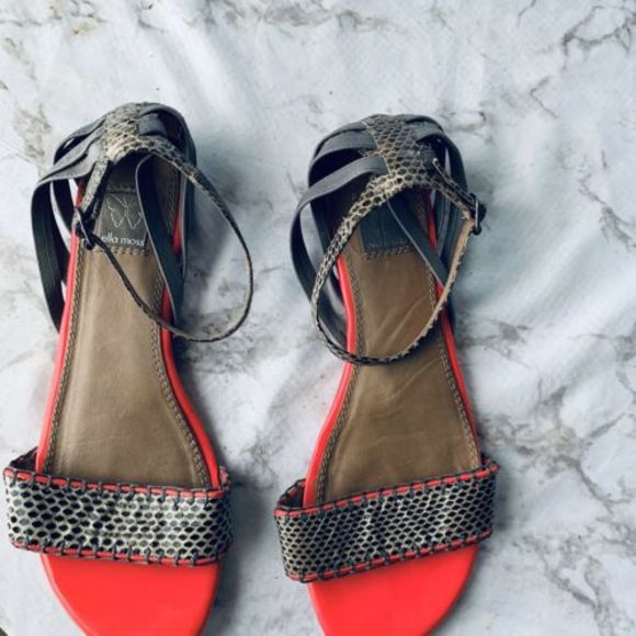 Ella Moss Karina Biscoti Neon Pink Sandals Sz 9 - Picture 2 of 4